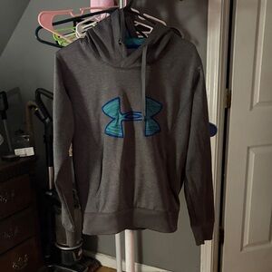Under Armour Gray Hoodie with Blue Logo